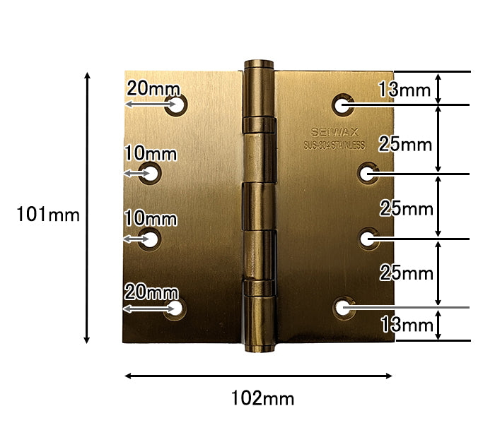 ステンレス製 ドア丁番 ヒンジ 平丁番 義星丁番 102mm ドア 扉 重量用 Spartan 蝶番 ちょうつがい – DIYパートナー